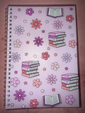 A5 200 page Notebook - books and flowers