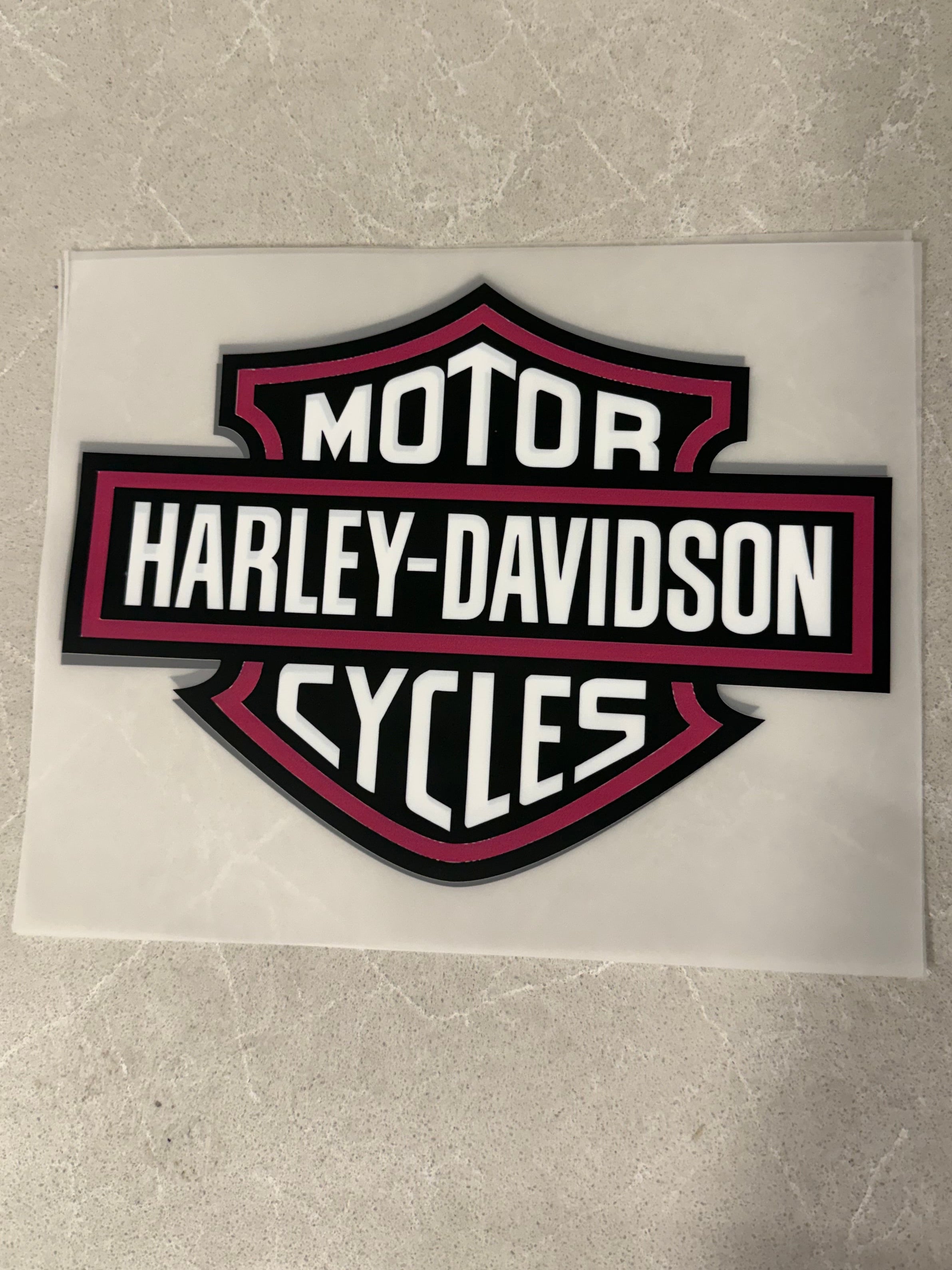BLACK AND PINK HARLEY HEAT TRANSFER