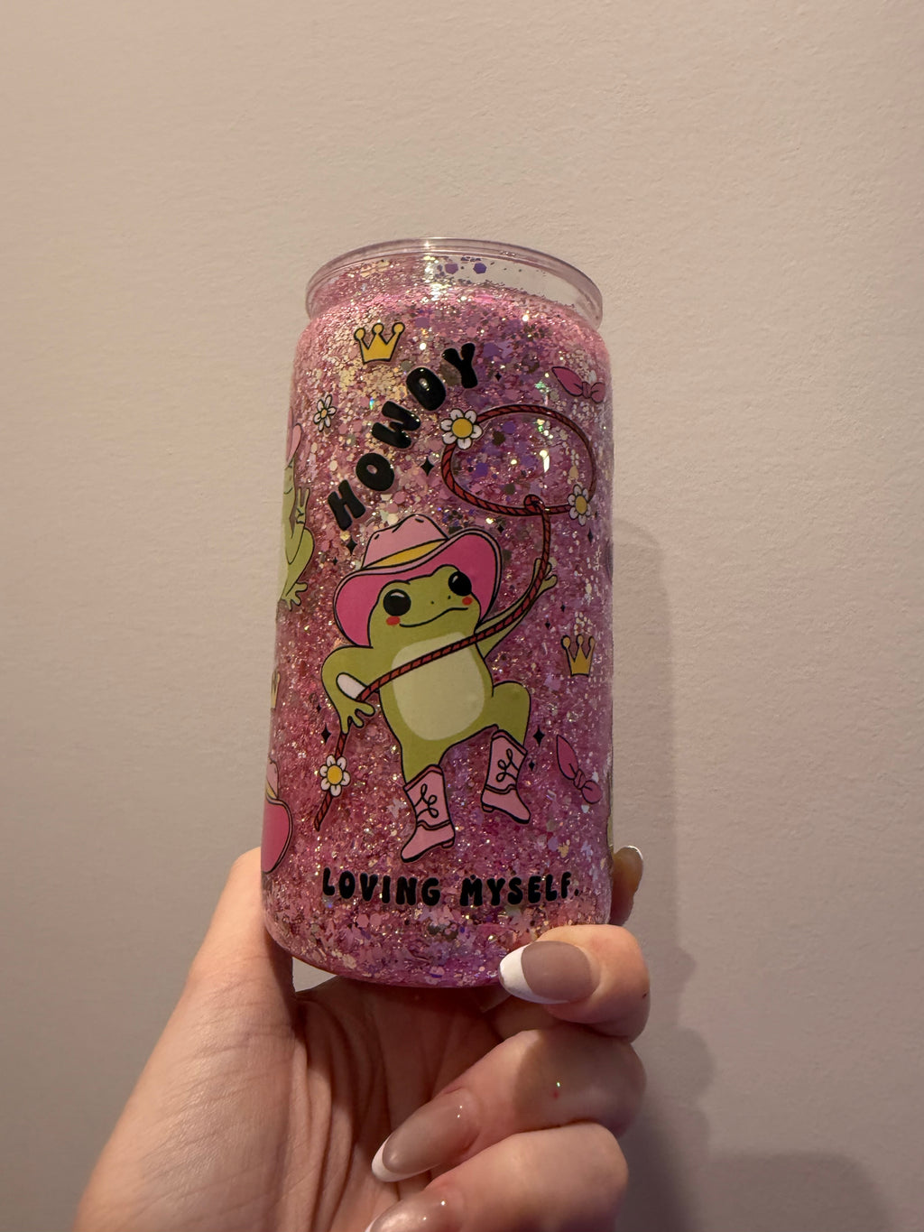16oz acrylic - Howdy Frog