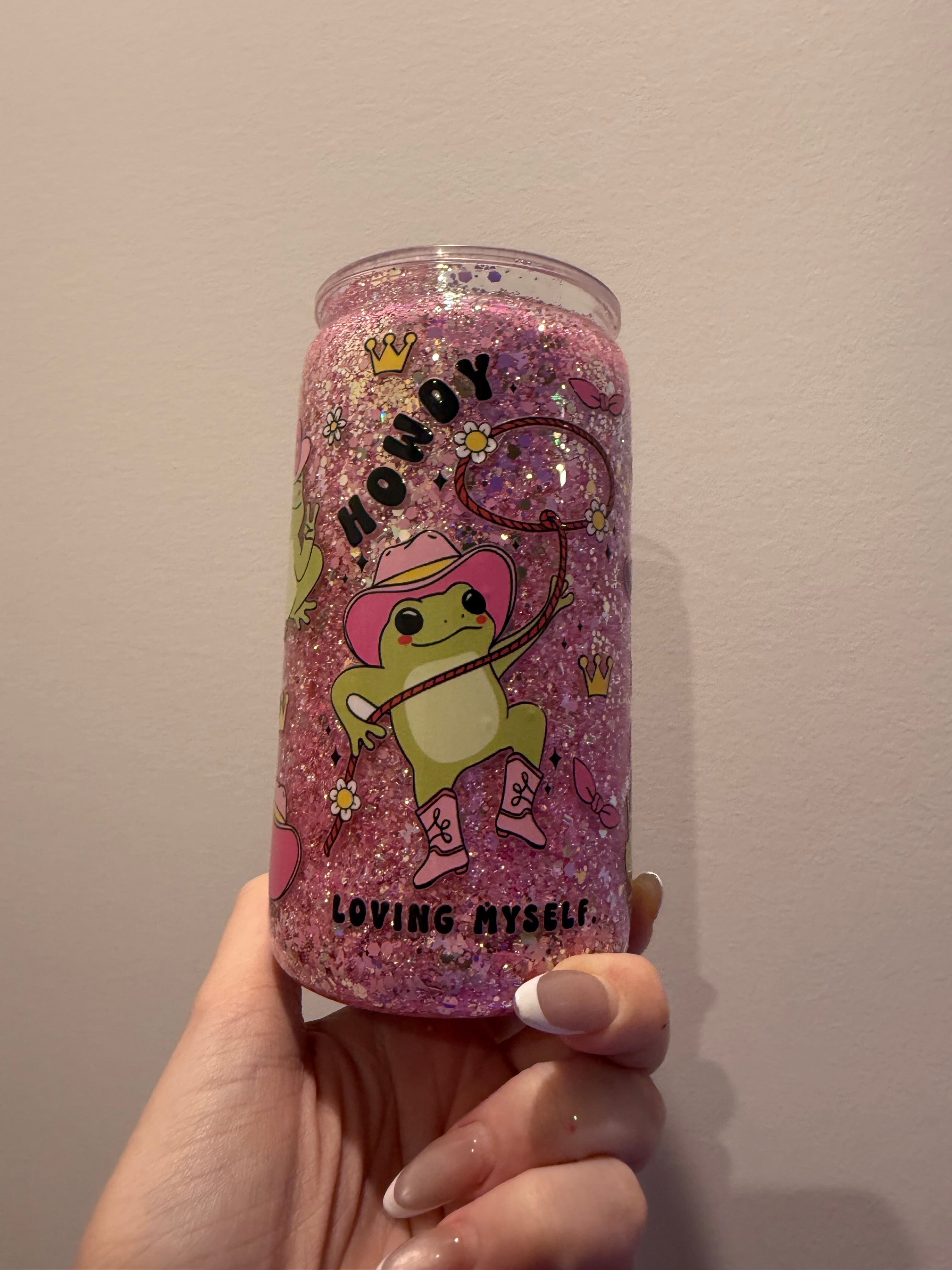 16oz acrylic - Howdy Frog