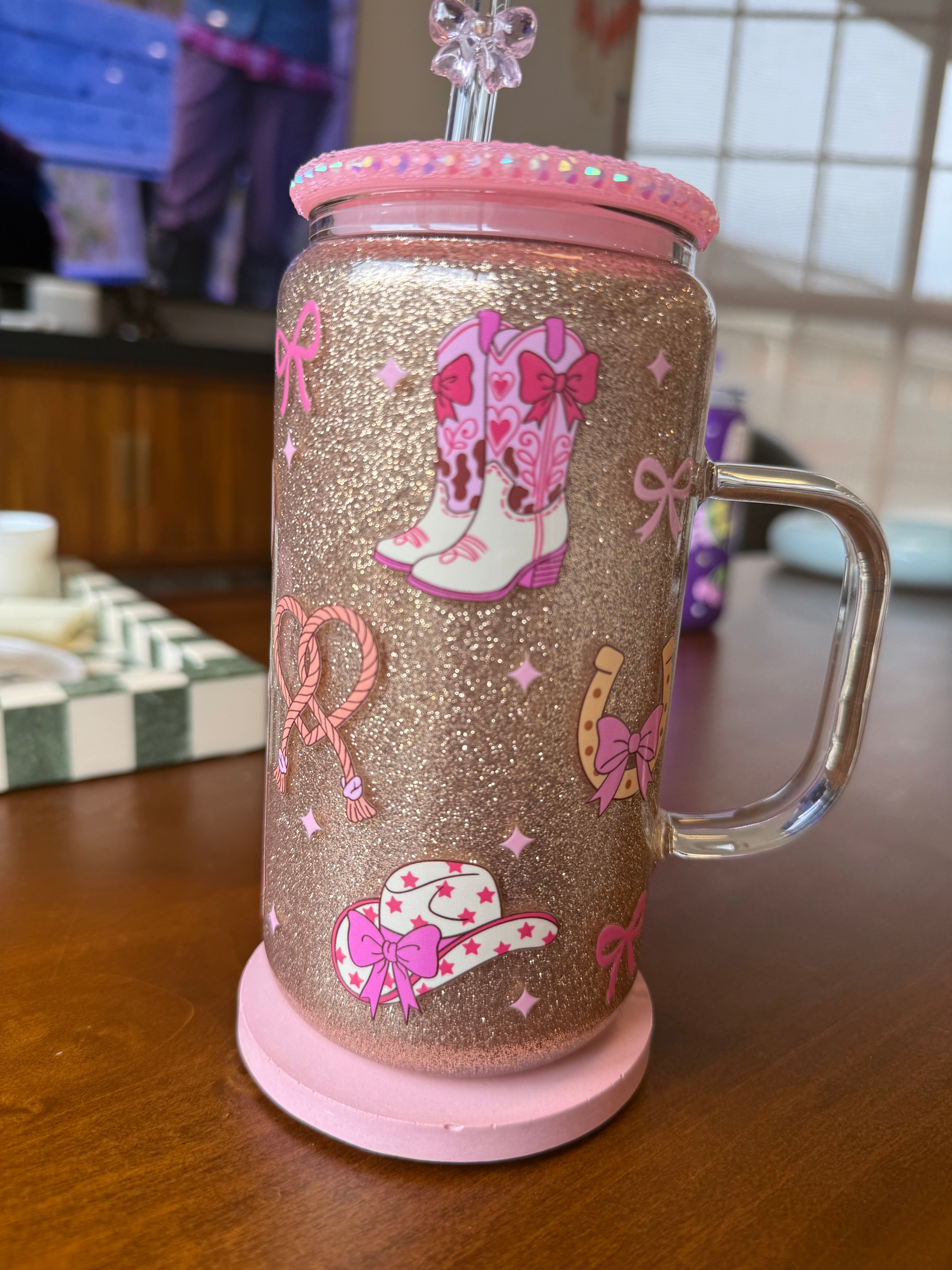 Poly Acryclic 16oz GLASS w handle