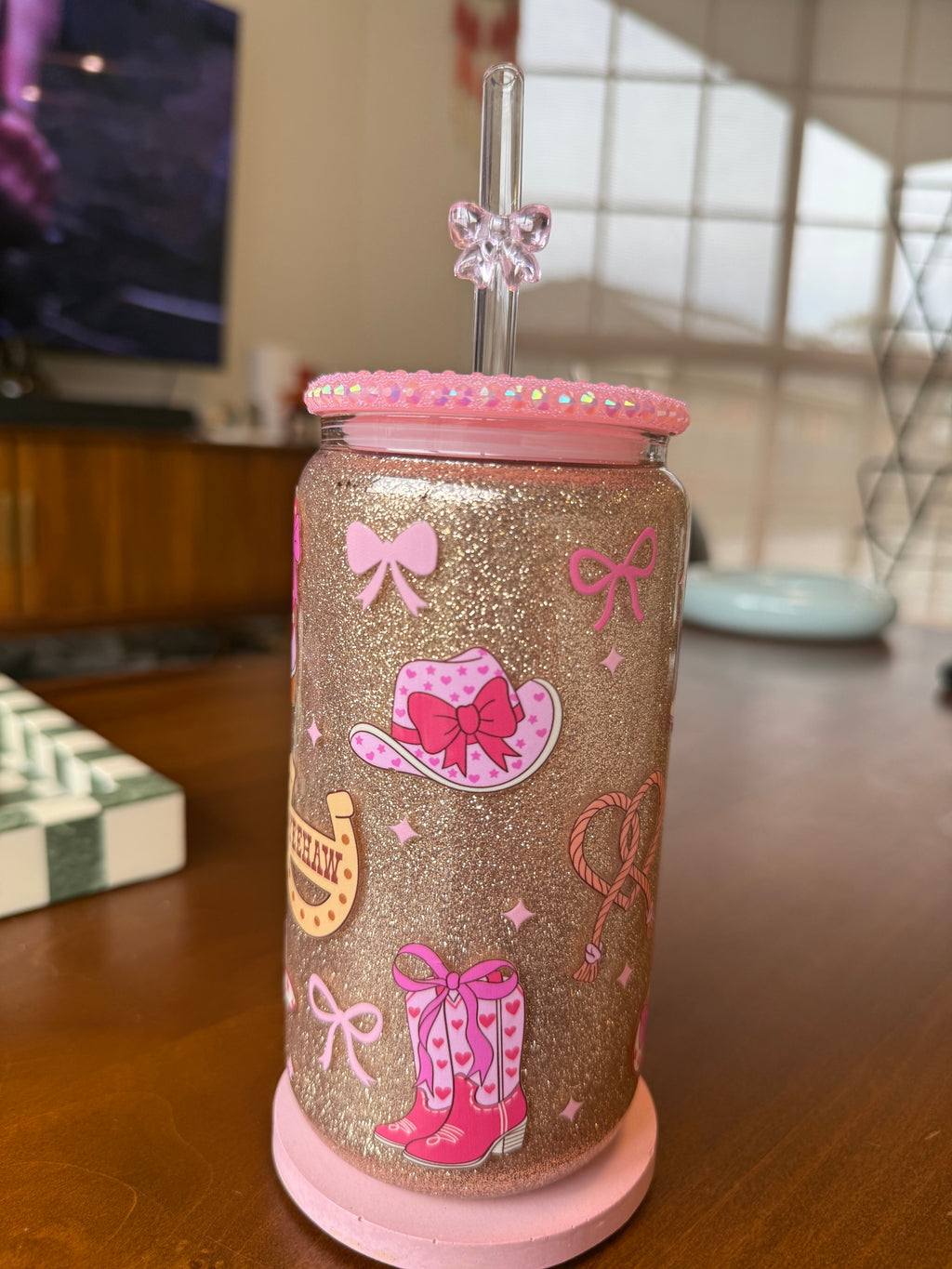 Poly Acryclic 16oz GLASS w handle