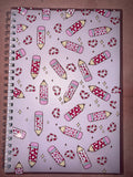 A5 200 page Notebook - Pink pencils