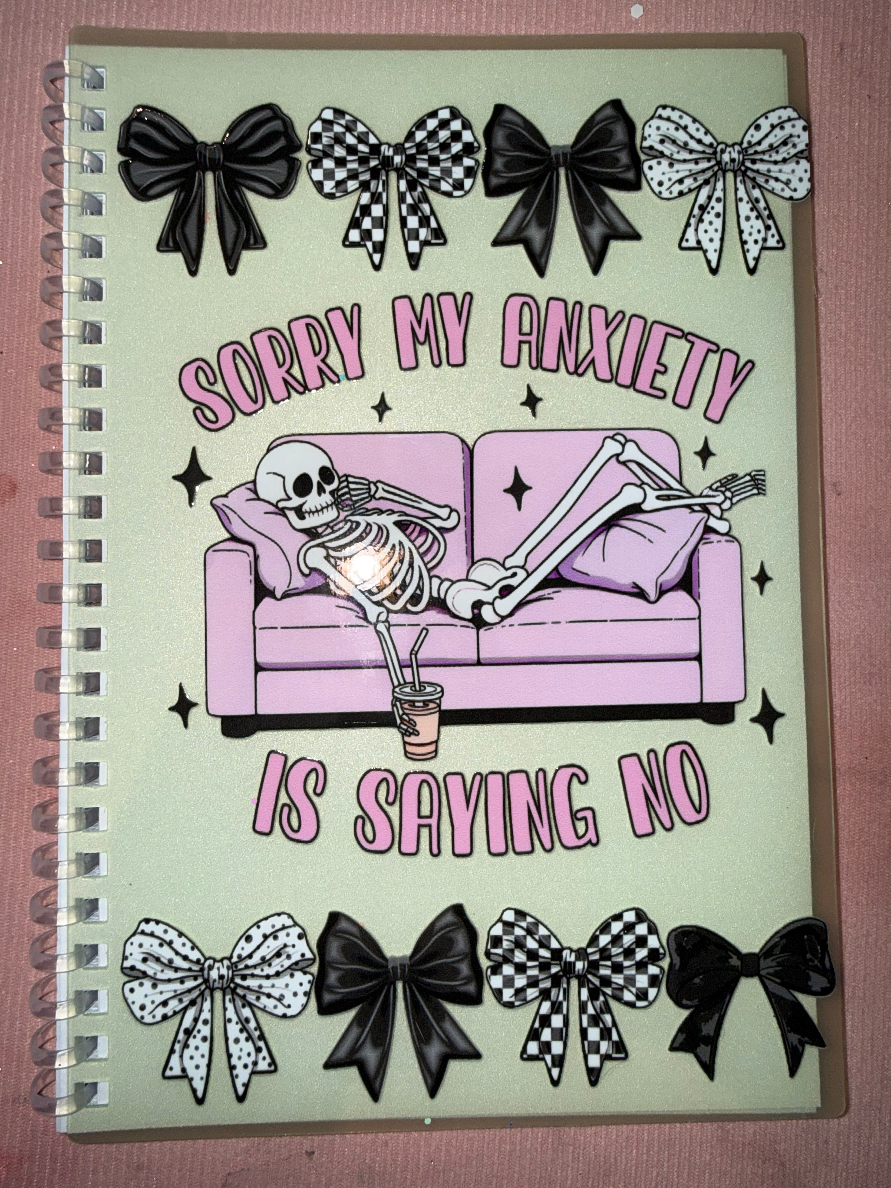A5 200 page Notebook - Anxiety says no