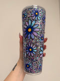 24oz acrylic - purple daisies