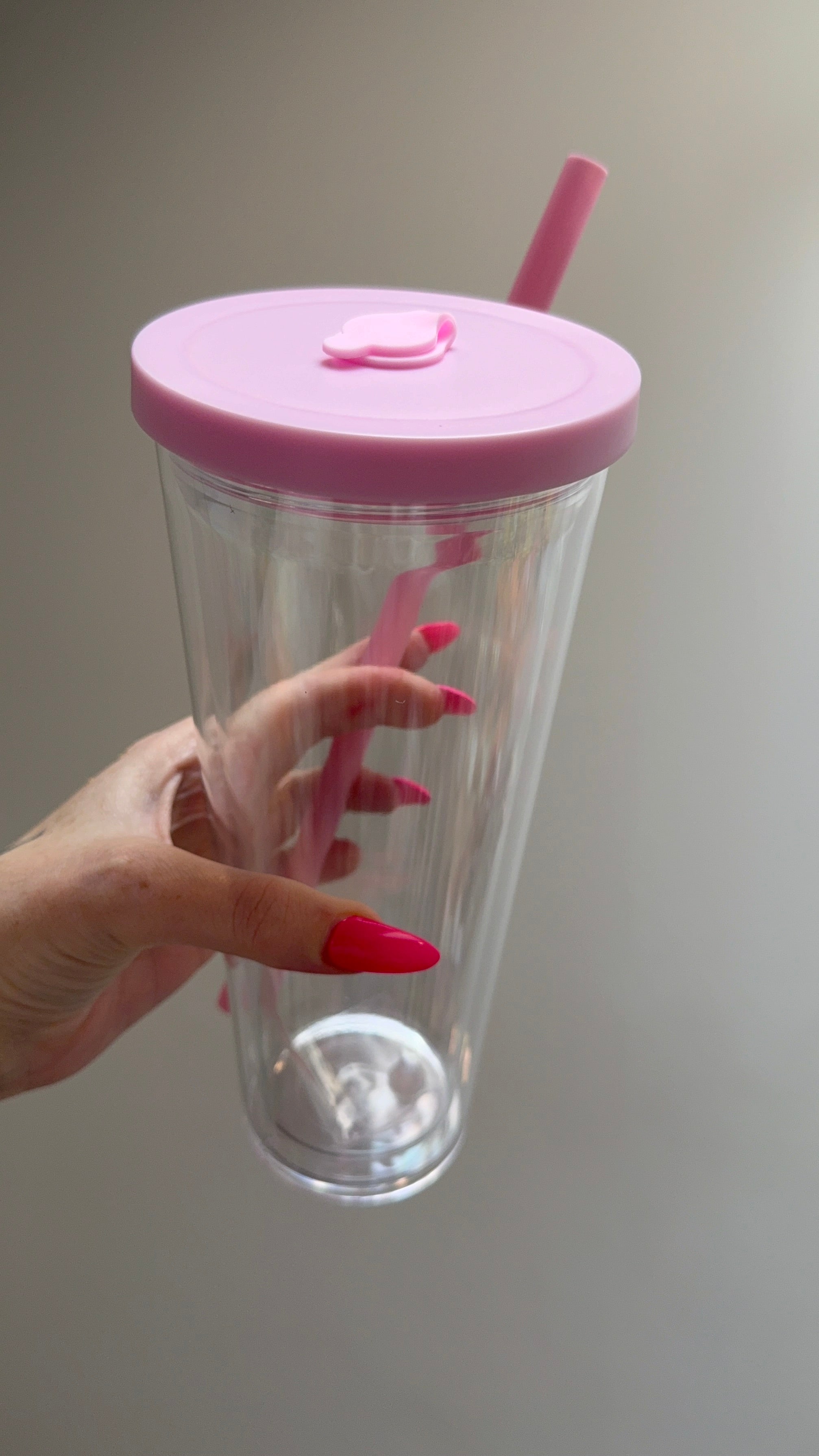 THICK - 24oz acrylic - coloured lid & matching thick straw