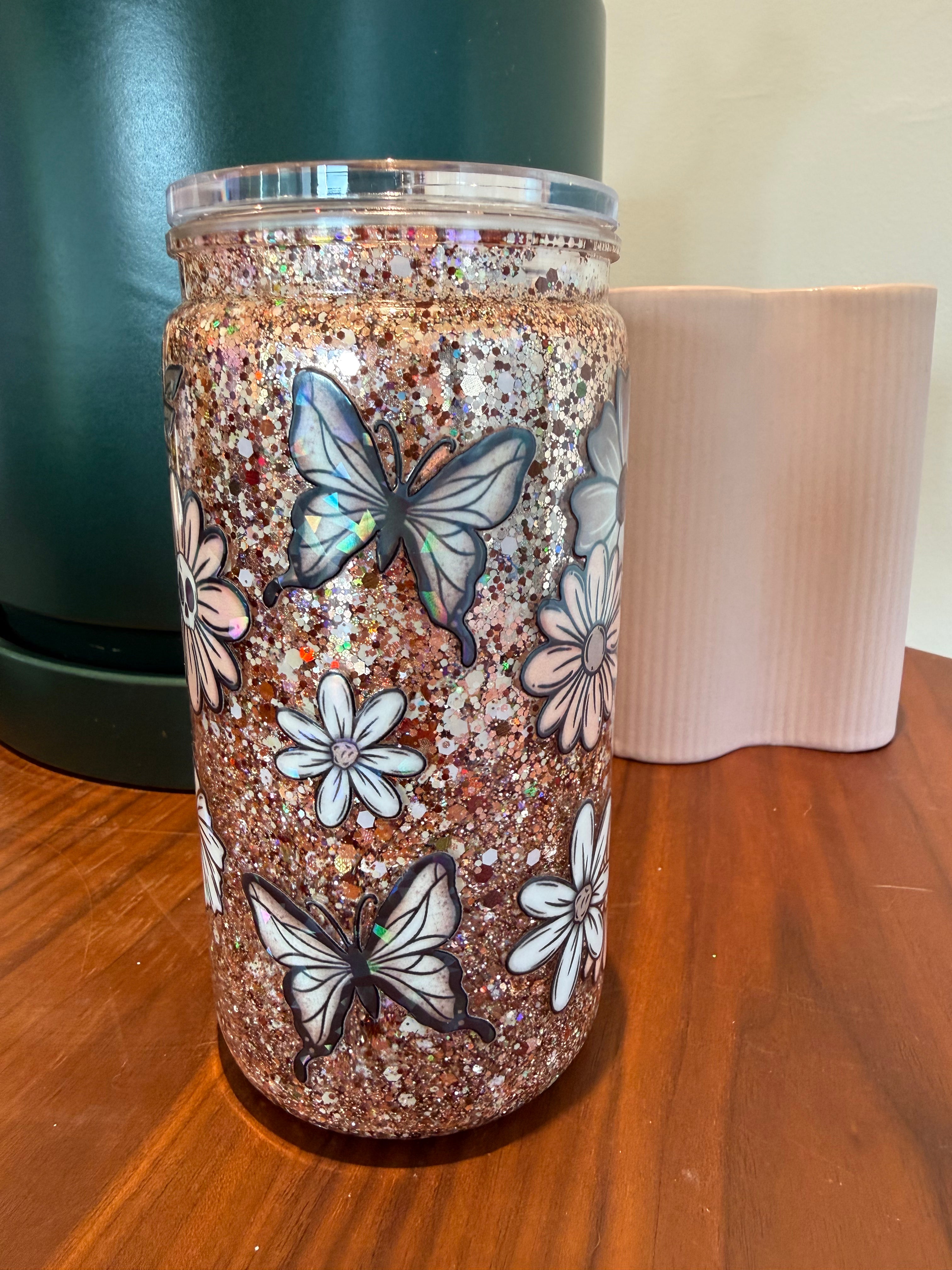 Flowers & Butterflies 16oz ACRYLIC