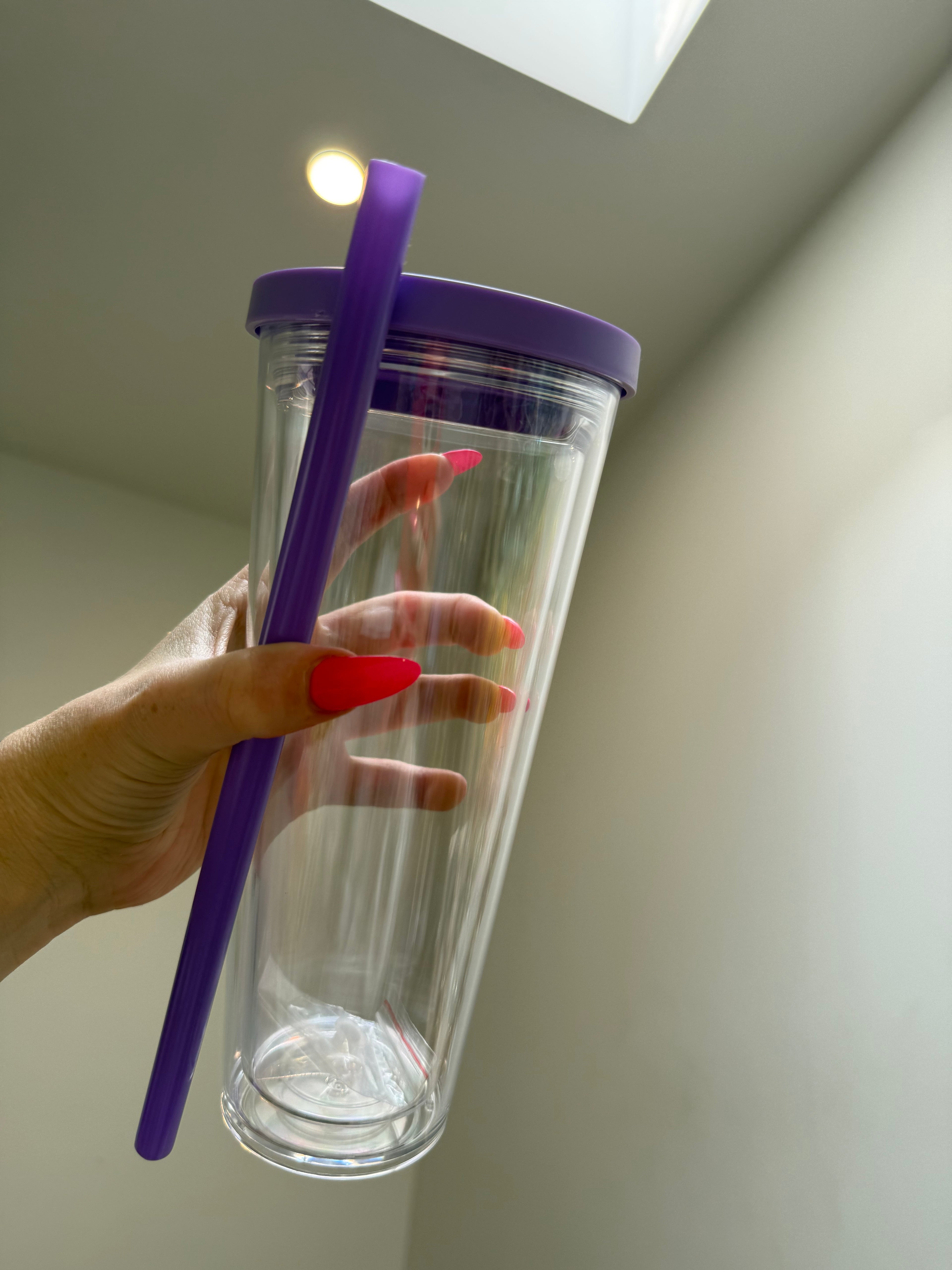 THICK - 24oz acrylic - coloured lid & matching thick straw