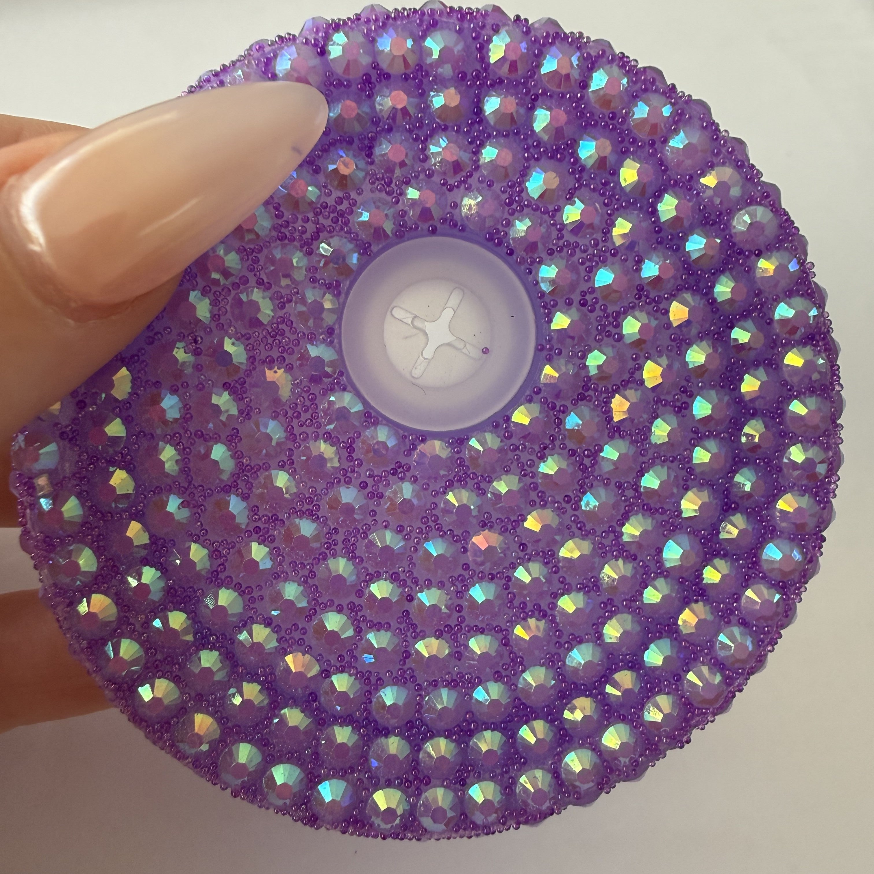 Rhinestone 16oz lid - purple