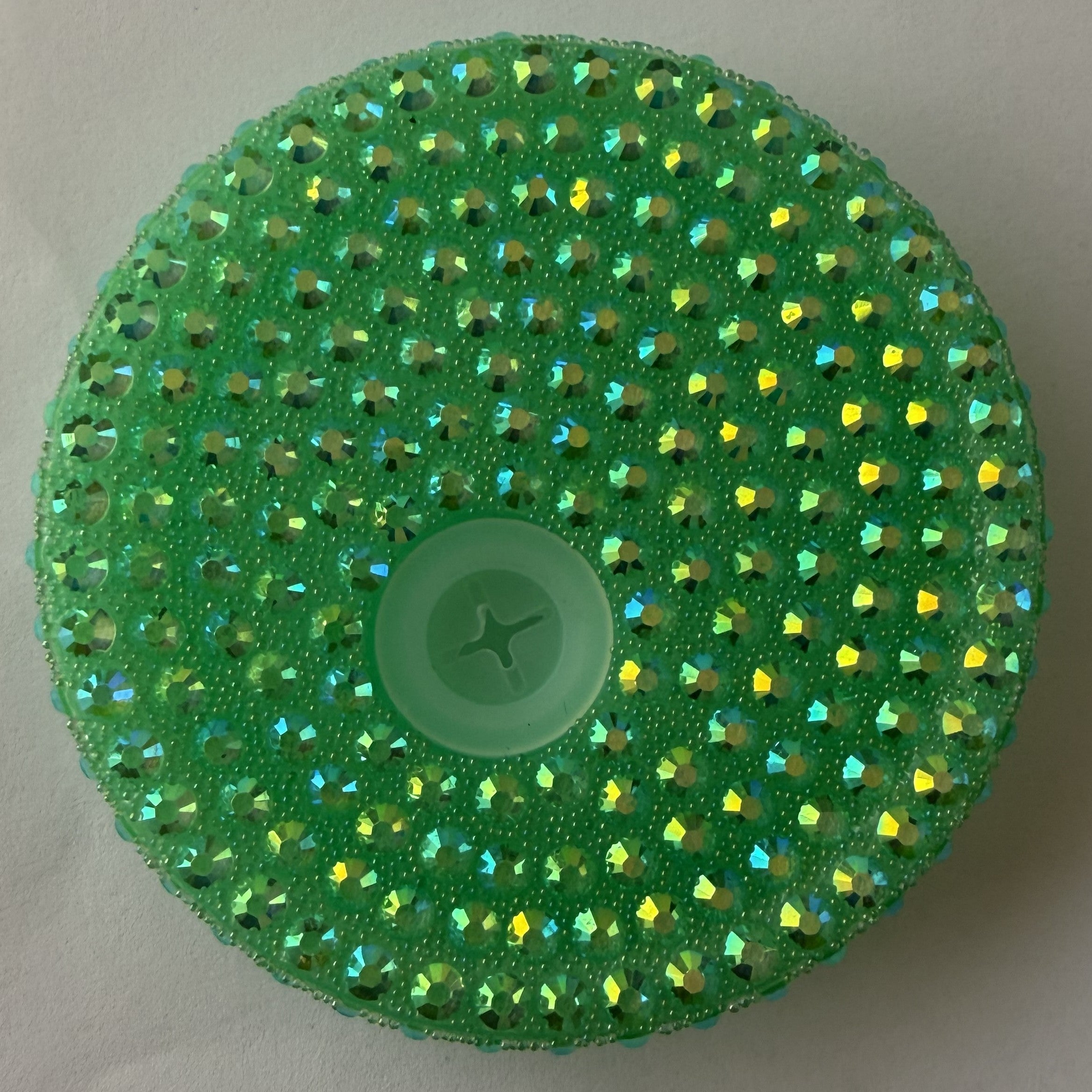 Rhinestone 16oz lid -  mint green