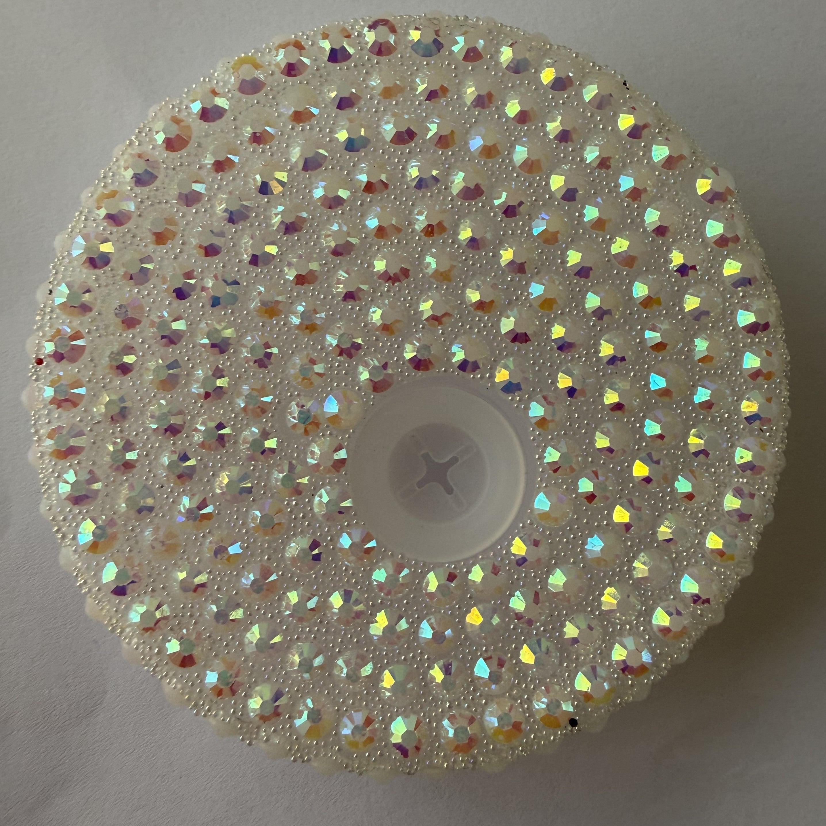 Rhinestone 16oz lid - white