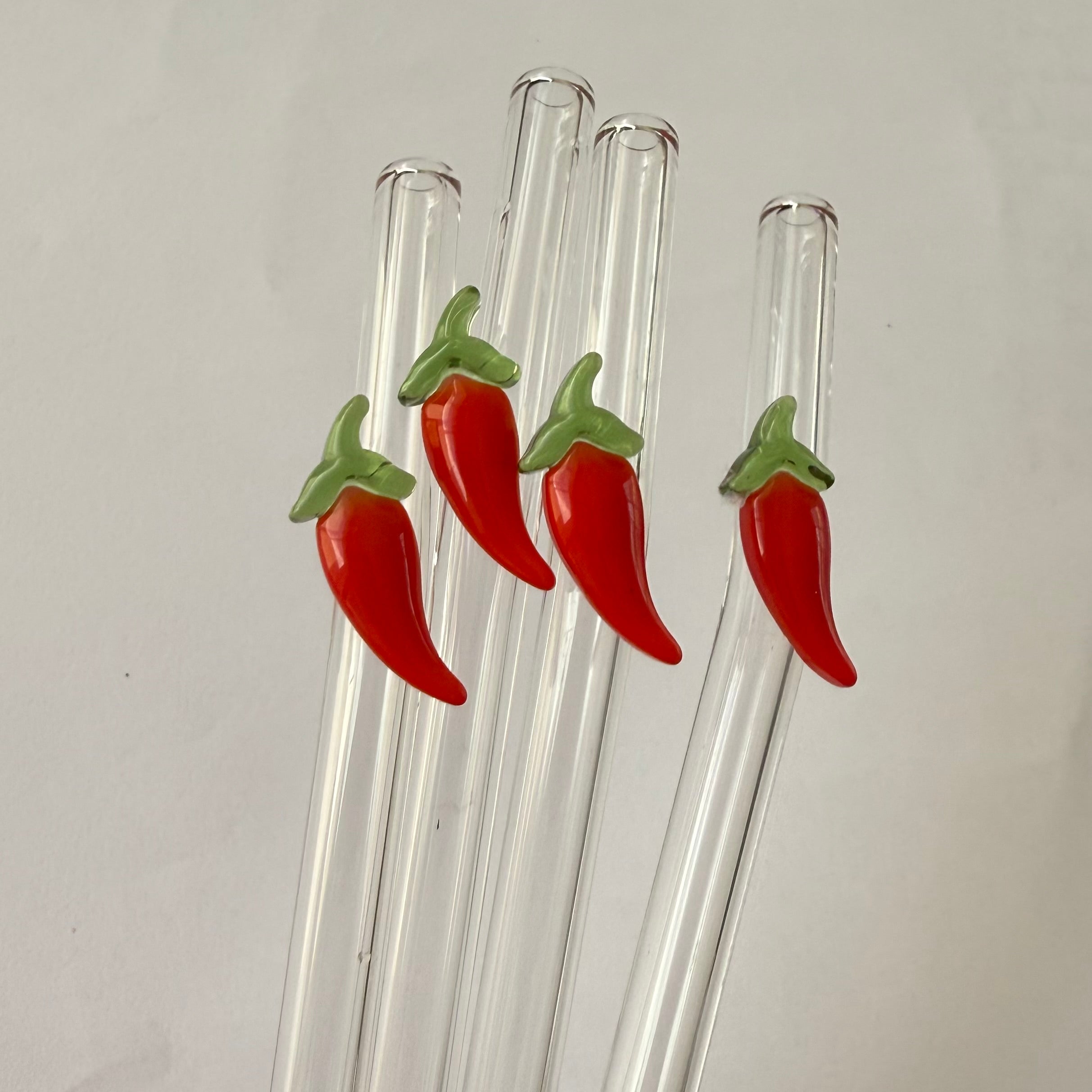 Chillies - glass straw