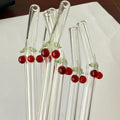 Cherries - glass straw