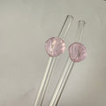 pink shells - glass straw