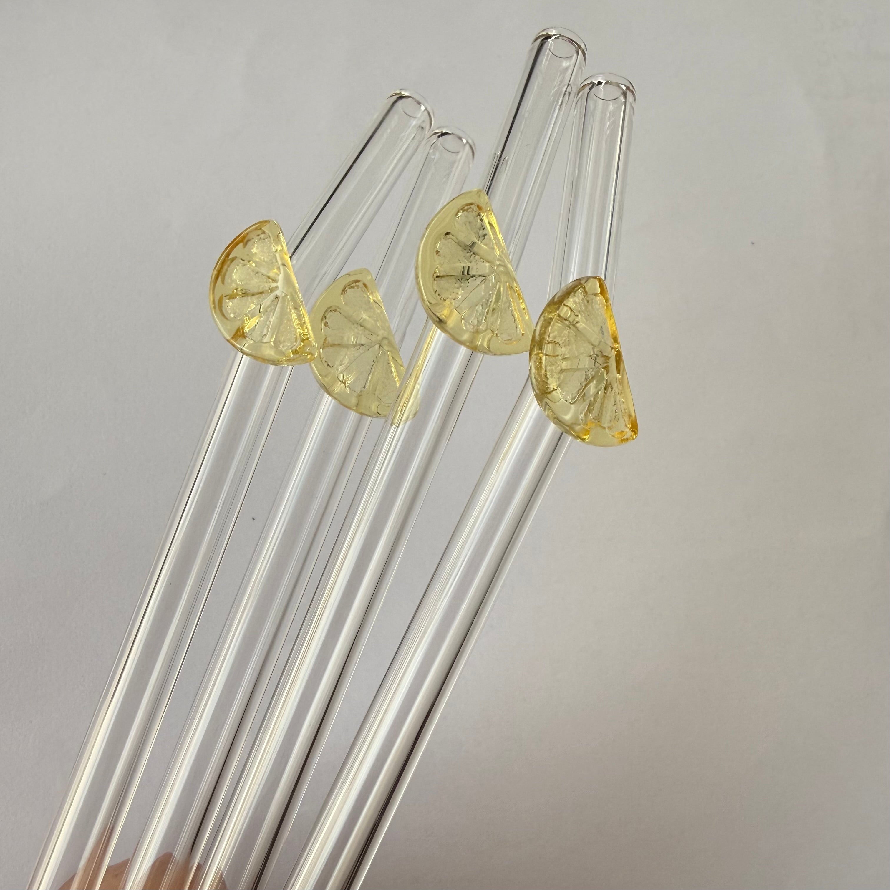 lemon - glass straw