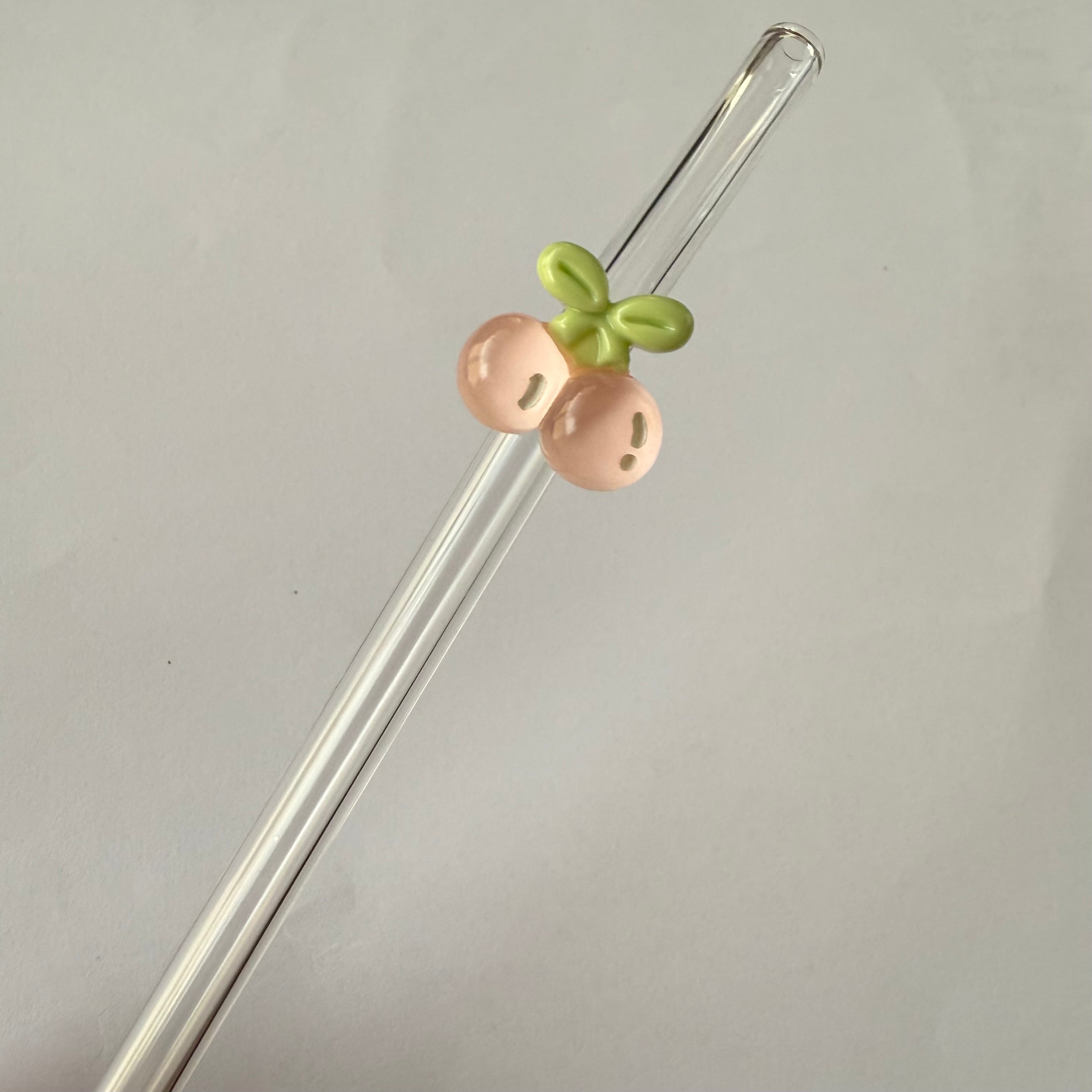 cherry - glass straw