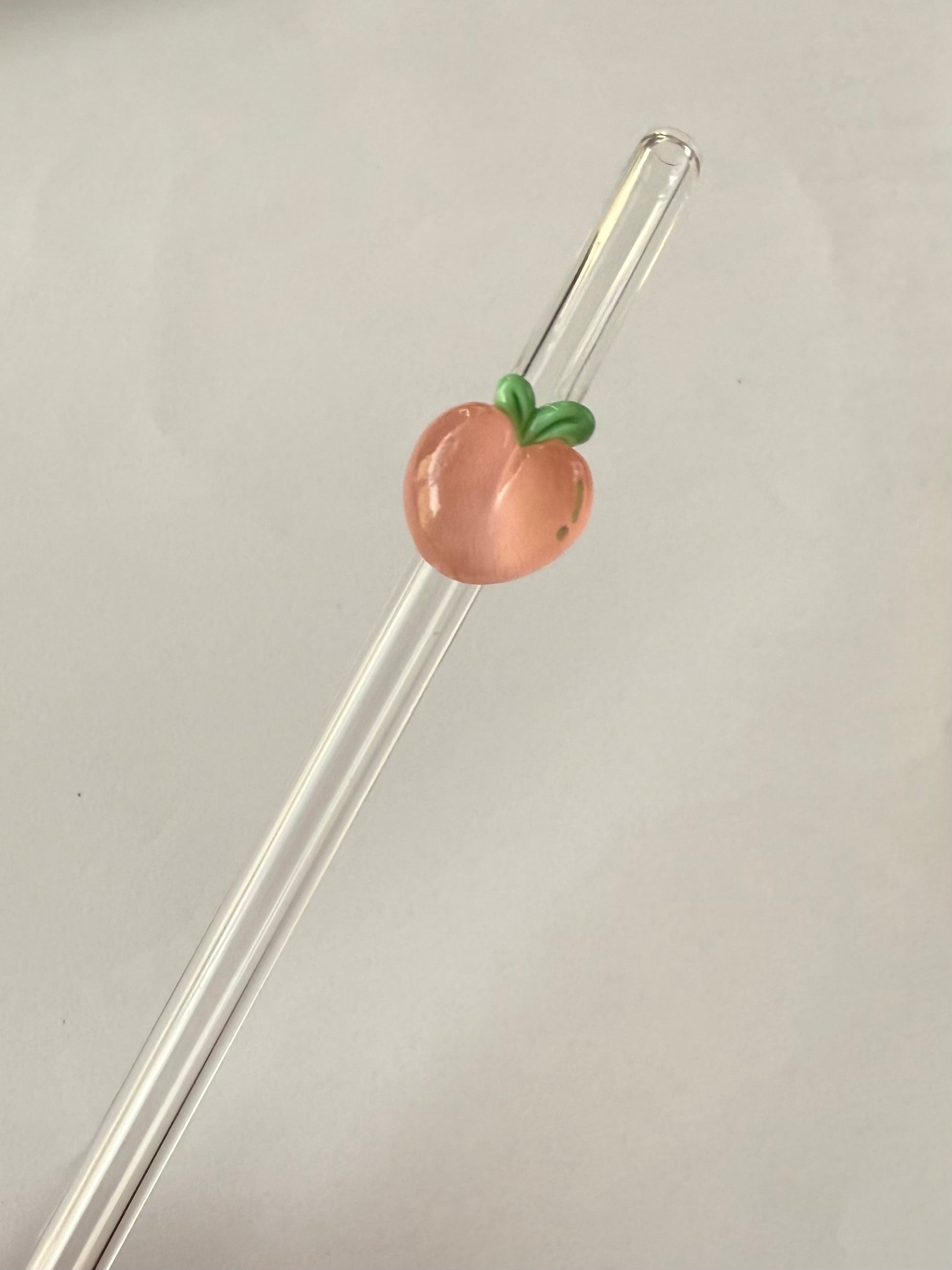 peach - glass straw