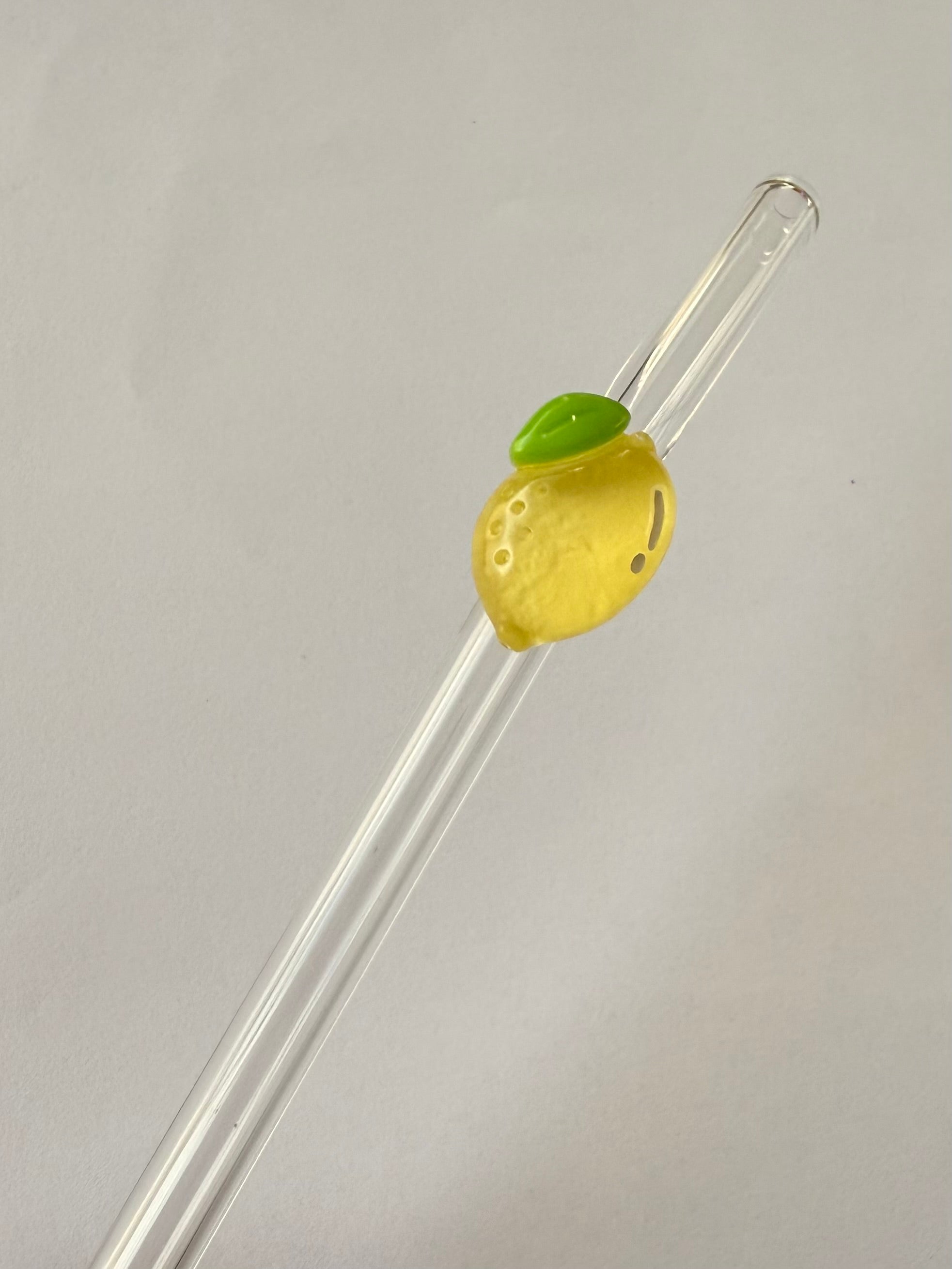 lemon - glass straw