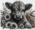 20oz Wrap - B&W Highland Cow