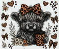 20oz Wrap - Highland Cow with Leopard