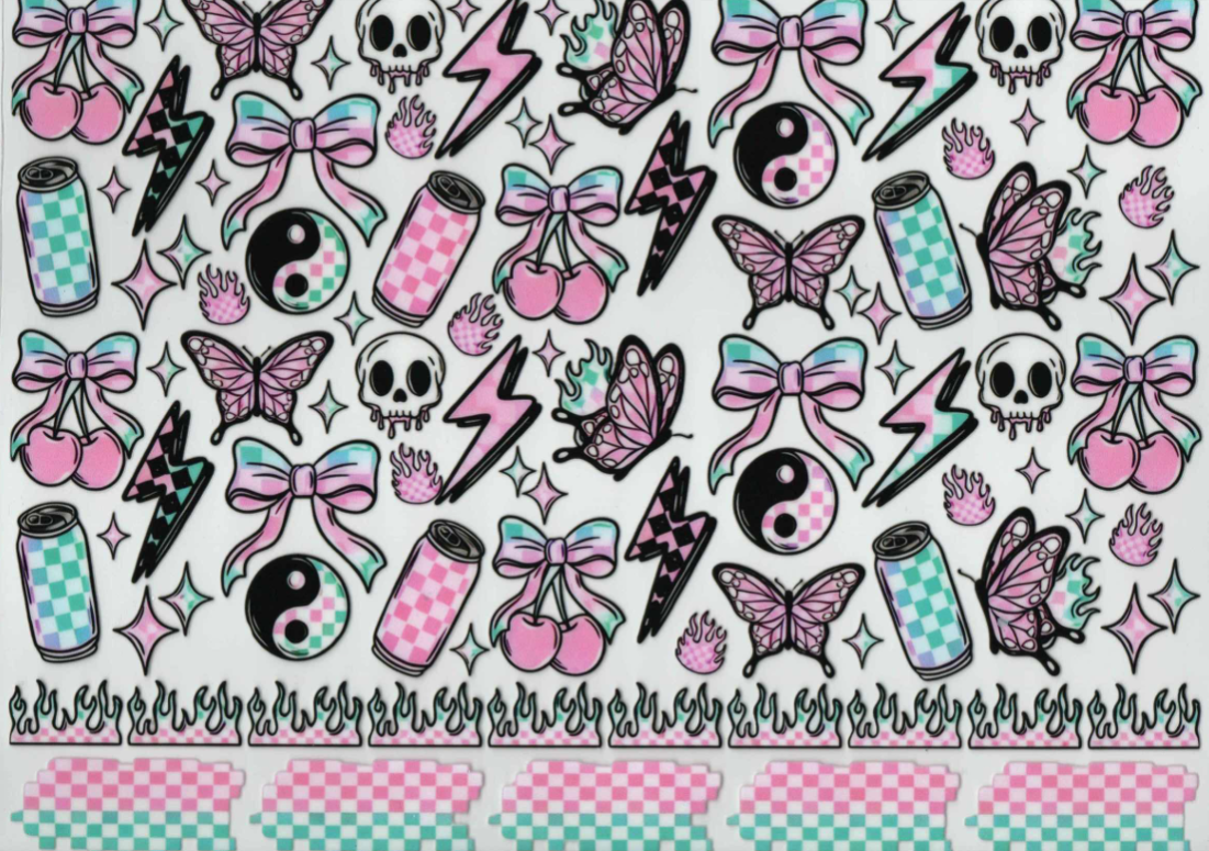 Element Sheet - Checkered pink and blue