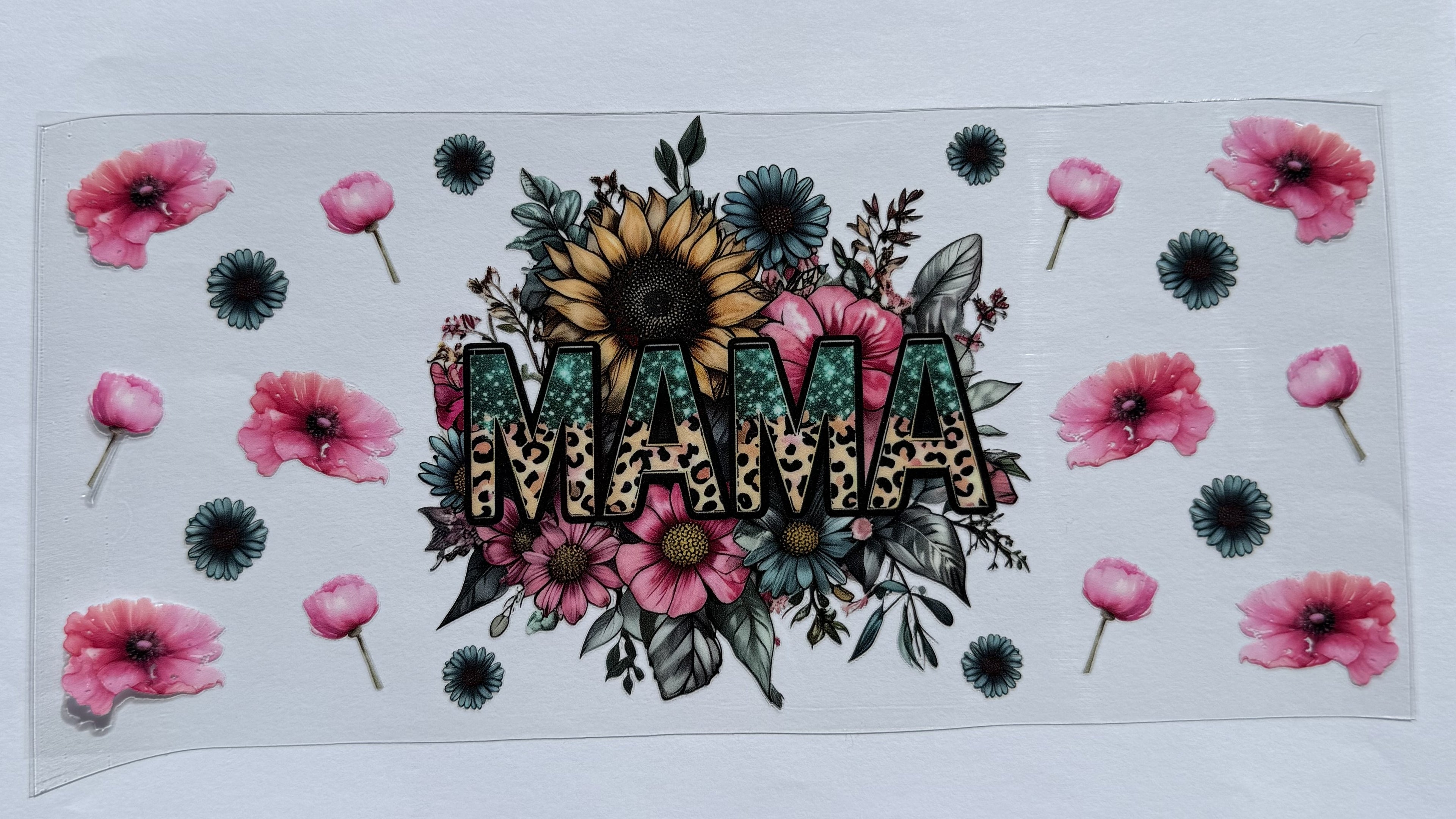 Mama - sunflowers, leopard, green